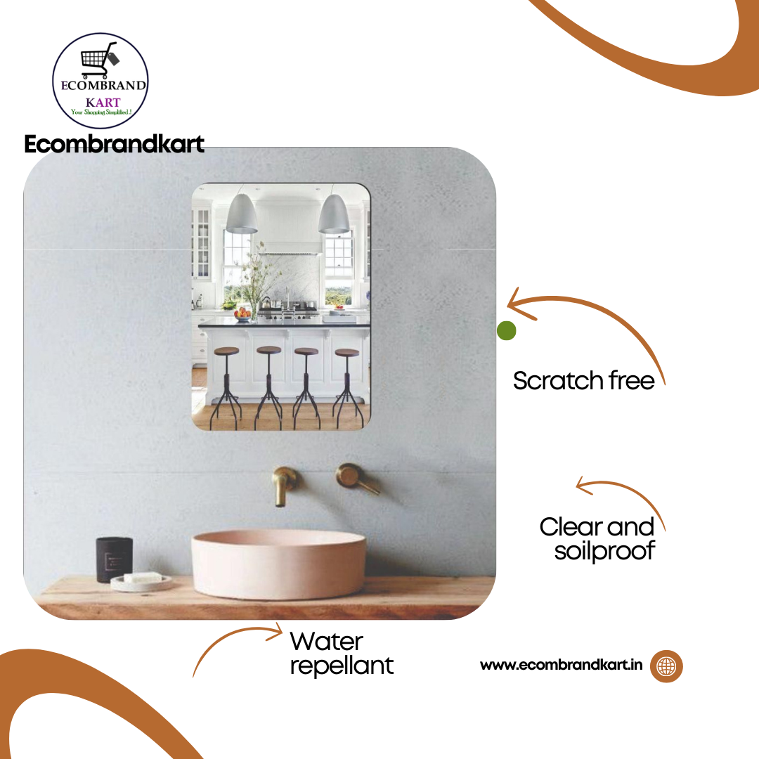 🔮 Reflect Elegance! Self Adhesive Acrylic Wall Mirror Stickers| Oval & Square Mirror Pack for a Stunning Look 🔮(Pack of 2)