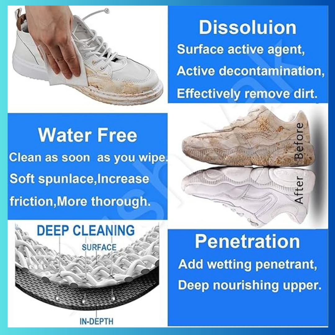 Instant Sneaker Cleaner Wipes – Wipe Away Dirt & Step Out Fresh!" 🚀🔥Instant Sneaker/Shoe Refresh – Wipe. Shine. Go!!!