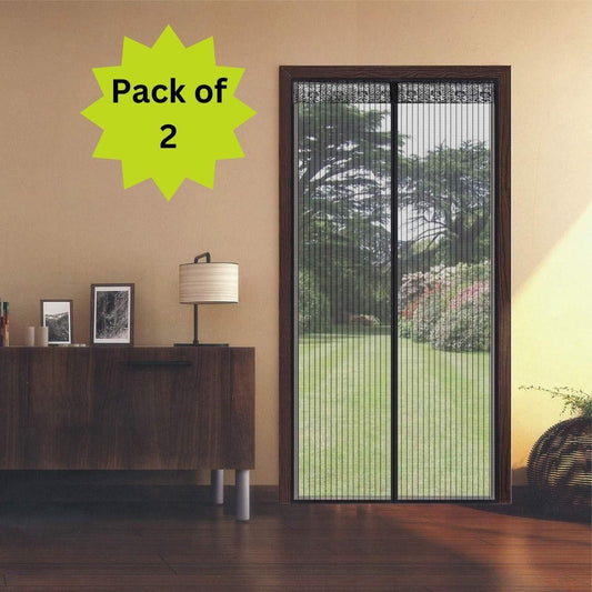 Mesh Screen Magnetic Anti Mosquito Door Curtains (Pack of 2)
