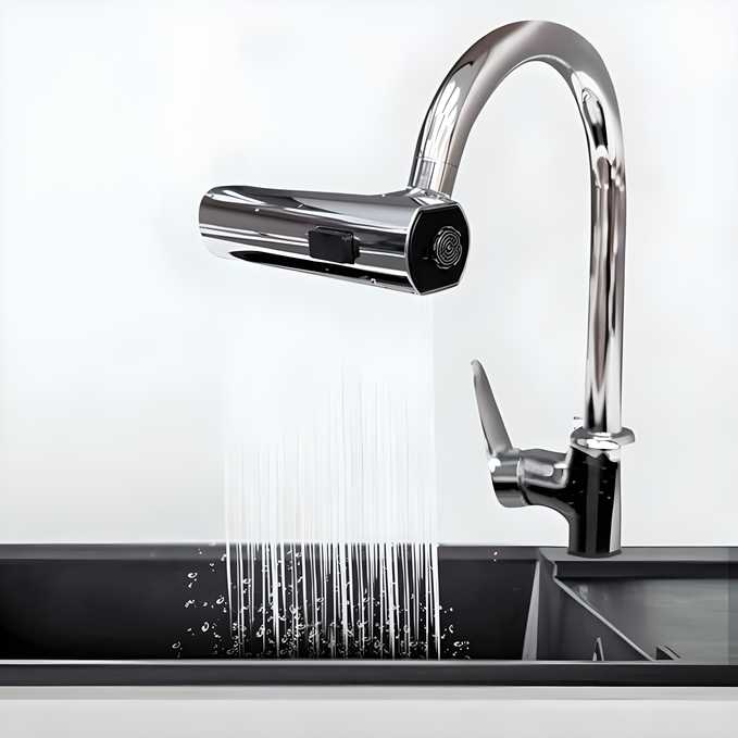 3 in 1 360 Degree Waterfall Kitchen Faucet, Touch Faucet, Extender for Kitchen Sink