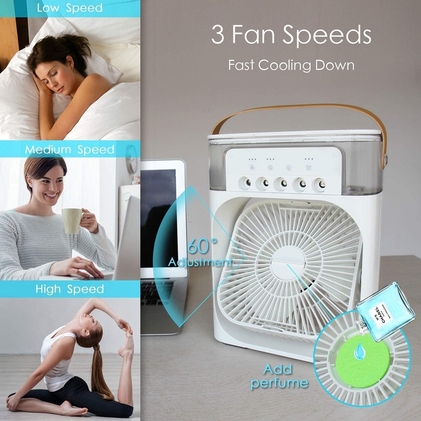 🌬️ Stay Cool Anywhere with the Multifunction Water Spray Mist Fan ❄️