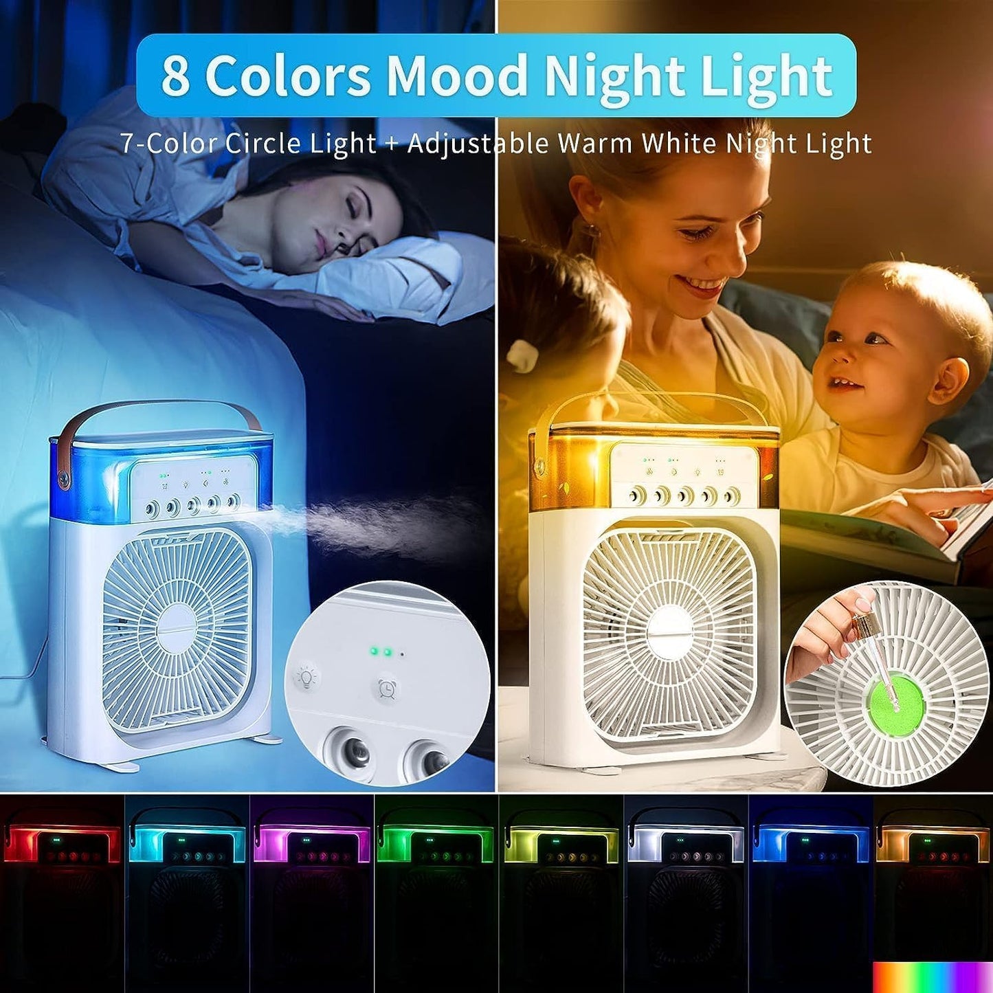 🌬️ Stay Cool Anywhere with the Multifunction Water Spray Mist Fan ❄️