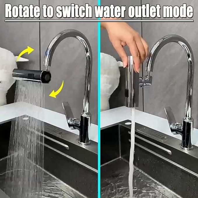3 in 1 360 Degree Waterfall Kitchen Faucet, Touch Faucet, Extender for Kitchen Sink