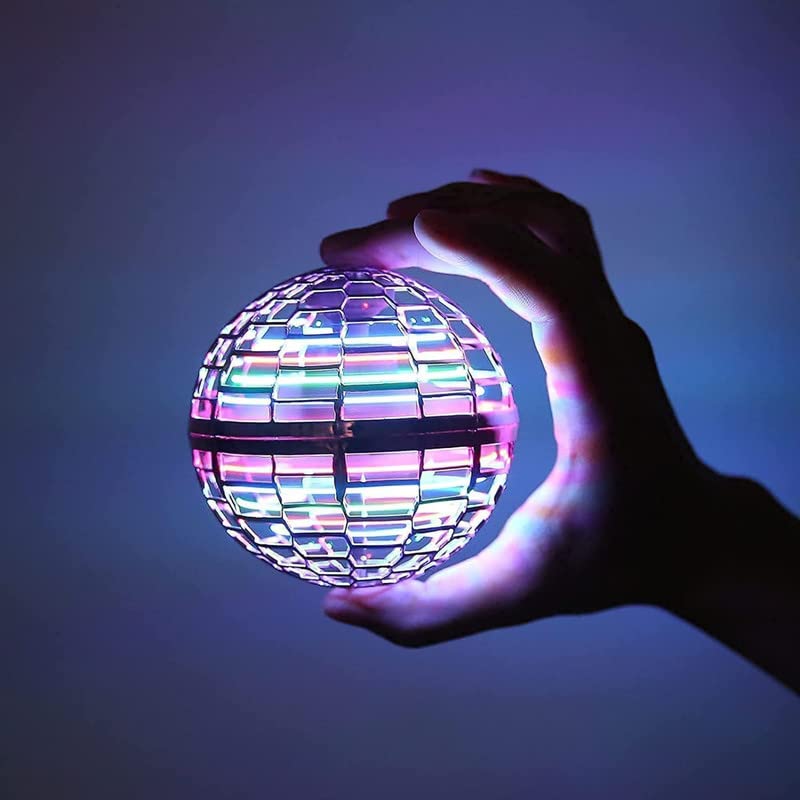 Flying Ball: Globe Shape Magic Controller Mini Ball with RGB Lights Spinner, 360° Rotating Spinning UFO Toy - Safe for Kids & Adults (Multicolor)